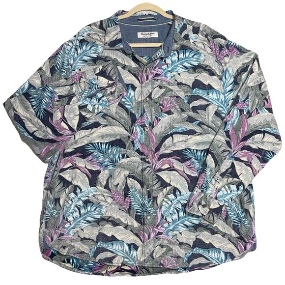 Tommy Bahama Men's Coastline Cord Lush Vines Leaf Print Corduroy Button Down XXL - Picture 1 of 16